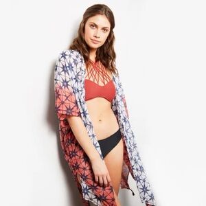 Roberta Roller Rabbit Slate Open Front Swimsuit Beach Coverup
